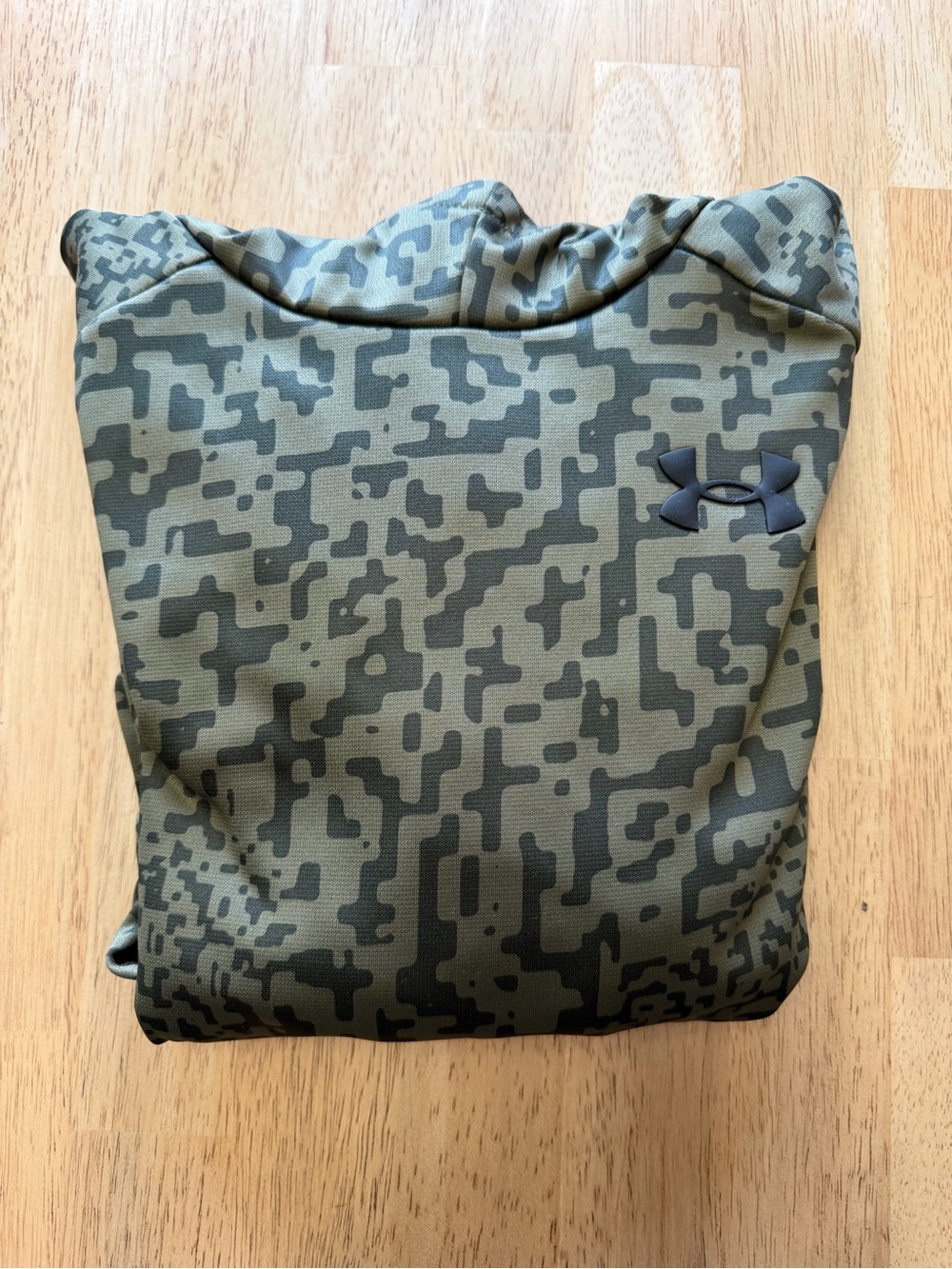 NWT Under Armour Boys Armour Fleece Camo Hoodie Green S